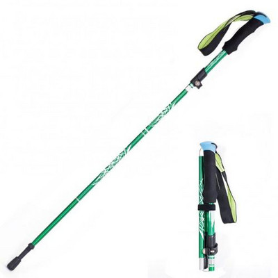 3 τμημάτων Τηλεσκοπικό κράμα αλουμινίου Cross Country Πεζοπορίας Μπαστούνι πεζοπορίας Shock Trekking Pole Ultralight Folding Stick Alpenstock
