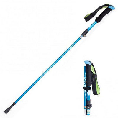 3 τμημάτων Τηλεσκοπικό κράμα αλουμινίου Cross Country Πεζοπορίας Μπαστούνι πεζοπορίας Shock Trekking Pole Ultralight Folding Stick Alpenstock