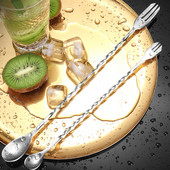 304 Лъжици от неръждаема стомана Миксер за коктейлни напитки Muddler Разбъркване Смесване Лъжица за разбъркване Черпак Шейкър за коктейли Лъжица Бар Инструмент