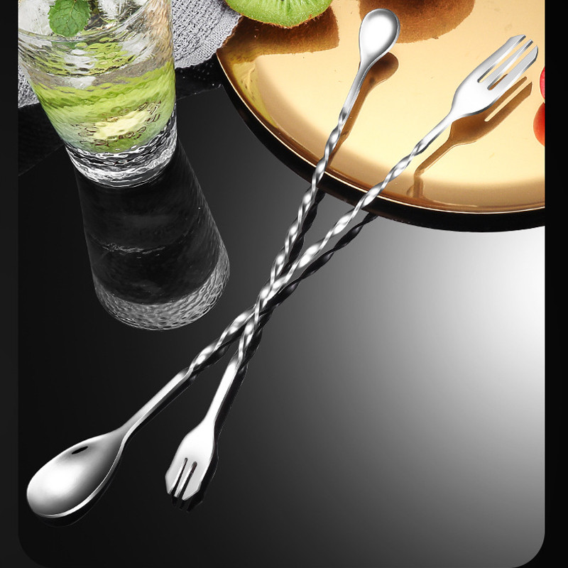 304 Лъжици от неръждаема стомана Миксер за коктейлни напитки Muddler Разбъркване Смесване Лъжица за разбъркване Черпак Шейкър за коктейли Лъжица Бар Инструмент