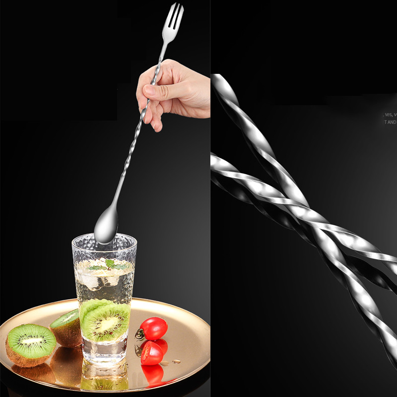 304 Лъжици от неръждаема стомана Миксер за коктейлни напитки Muddler Разбъркване Смесване Лъжица за разбъркване Черпак Шейкър за коктейли Лъжица Бар Инструмент