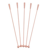 5 tk roostevabast terasest segaja jookide segajad, segamiskokteil Swizzle pulk-roosi kuld-sirge riba, 19 cm