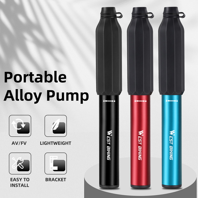 WEST BIKING 120PSI Pumpa za gume za bicikle Prijenosna pumpa za napuhavanje bicikla Teleskopska pumpa za napuhavanje guma za bicikle Ručna pumpa Dodatak za biciklizam