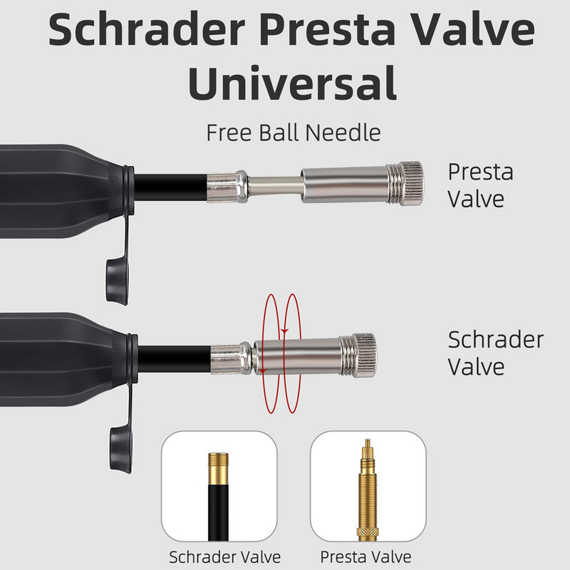 WEST BIKING 120PSI Pumpa za gume za bicikle Prijenosna pumpa za napuhavanje bicikla Teleskopska pumpa za napuhavanje guma za bicikle Ručna pumpa Dodatak za biciklizam