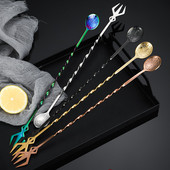 36/32,2 cm spiralinis strypas kokteilių šaukštas nerūdijančio plieno barmenas maišymo šaukštai maišytuvai viskio gėrimų maišymo strypas virtuvės priedai