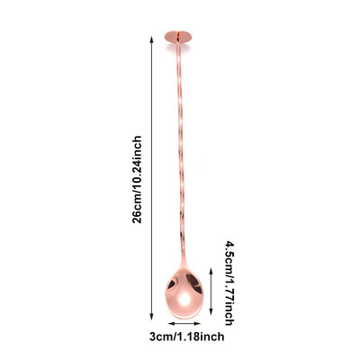 1 vnt ilgos rankenos nerūdijančio plieno spiraliniai kokteilių šaukštai Teadrop kaušeliai barmeno maišymo įrankiai virtuvės reikmenys priedai