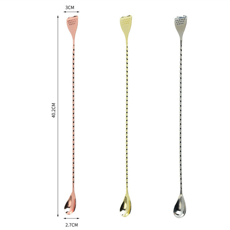 Roostevabast terasest spiraalkäepidemega kokteililusikas Baarmen Segamislusikas Joogišeiker Segaja Segaja Baaritarbed Köögitarvikud