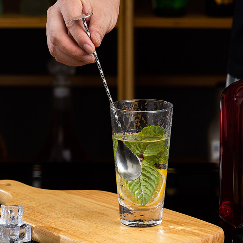 Висококачествена неръждаема стомана Коктейлни спираловидни лъжици Напитка Уиски Muddler Бъркалка Усукана барманска лъжица за смесване Бар Аксесоари