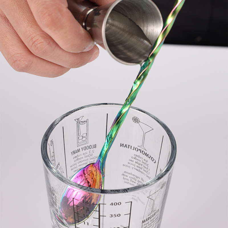 Висококачествена неръждаема стомана Коктейлни спираловидни лъжици Напитка Уиски Muddler Бъркалка Усукана барманска лъжица за смесване Бар Аксесоари