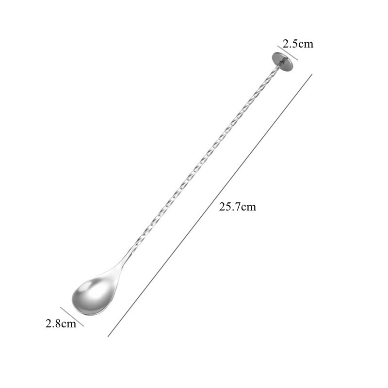 Висококачествена неръждаема стомана Коктейлни спираловидни лъжици Напитка Уиски Muddler Бъркалка Усукана барманска лъжица за смесване Бар Аксесоари