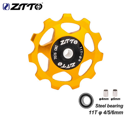 ZTTO 11T 13T MTB jalgratta tagumine käiguvahetaja Jockey Ratta terasest laagririhmaratas AL7075 CNC maanteeratta juhtrull, tühikuur 4mm 5mm 6mm