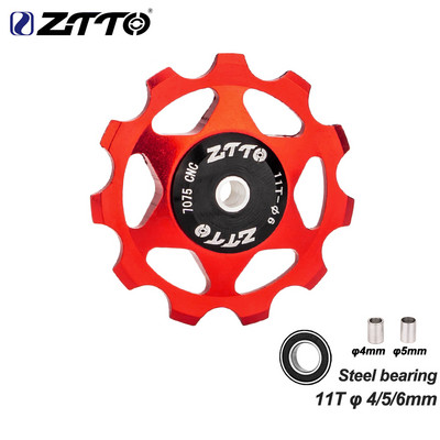 ZTTO 11T 13T MTB jalgratta tagumine käiguvahetaja Jockey Ratta terasest laagririhmaratas AL7075 CNC maanteeratta juhtrull, tühikuur 4mm 5mm 6mm