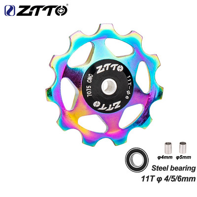 ZTTO 11T 13T MTB jalgratta tagumine käiguvahetaja Jockey Ratta terasest laagririhmaratas AL7075 CNC maanteeratta juhtrull, tühikuur 4mm 5mm 6mm