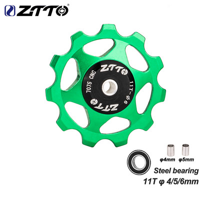 ZTTO 11T 13T MTB jalgratta tagumine käiguvahetaja Jockey Ratta terasest laagririhmaratas AL7075 CNC maanteeratta juhtrull, tühikuur 4mm 5mm 6mm