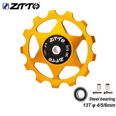 ZTTO 11T 13T MTB jalgratta tagumine käiguvahetaja Jockey Ratta terasest laagririhmaratas AL7075 CNC maanteeratta juhtrull, tühikuur 4mm 5mm 6mm