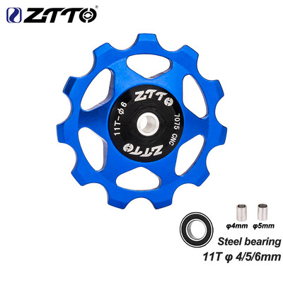 ZTTO 11T 13T MTB jalgratta tagumine käiguvahetaja Jockey Ratta terasest laagririhmaratas AL7075 CNC maanteeratta juhtrull, tühikuur 4mm 5mm 6mm
