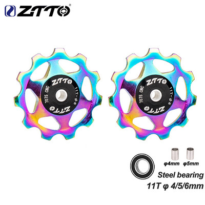 ZTTO 11T 13T MTB jalgratta tagumine käiguvahetaja Jockey Ratta terasest laagririhmaratas AL7075 CNC maanteeratta juhtrull, tühikuur 4mm 5mm 6mm