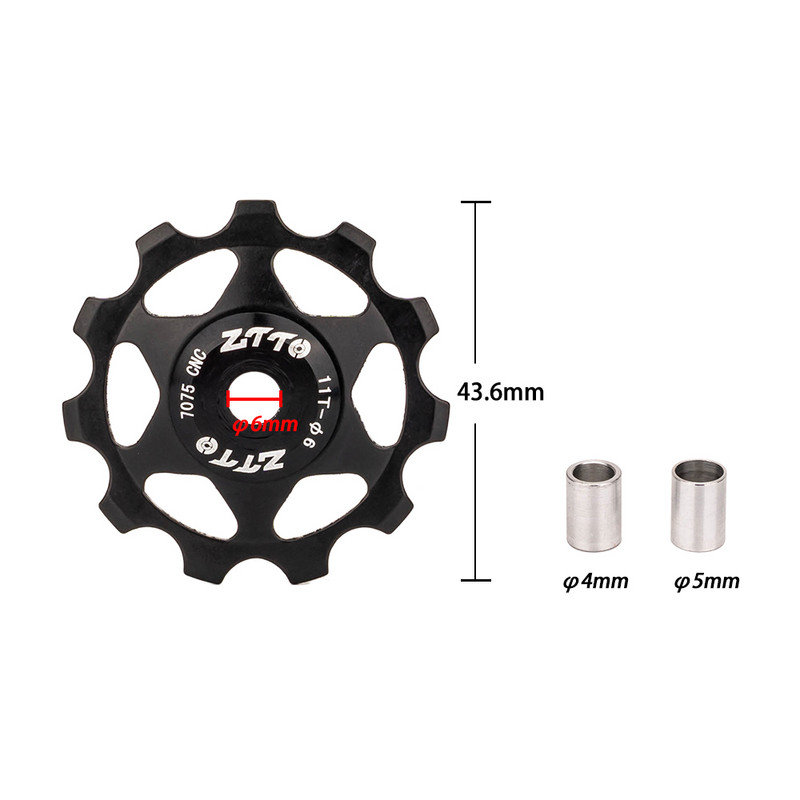 ZTTO 11T 13T MTB jalgratta tagumine käiguvahetaja Jockey Ratta terasest laagririhmaratas AL7075 CNC maanteeratta juhtrull, tühikuur 4mm 5mm 6mm