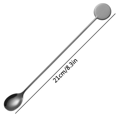 Nerūdijančio plieno maišymo šaukštas gėrimui 21 cm ilgio kotelis kokteilių maišyklės barmeno maišymo lazdelės šaukštas viskio plaktuvo baro įrankis