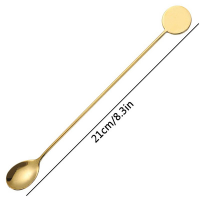 Nerūdijančio plieno maišymo šaukštas gėrimui 21 cm ilgio kotelis kokteilių maišyklės barmeno maišymo lazdelės šaukštas viskio plaktuvo baro įrankis