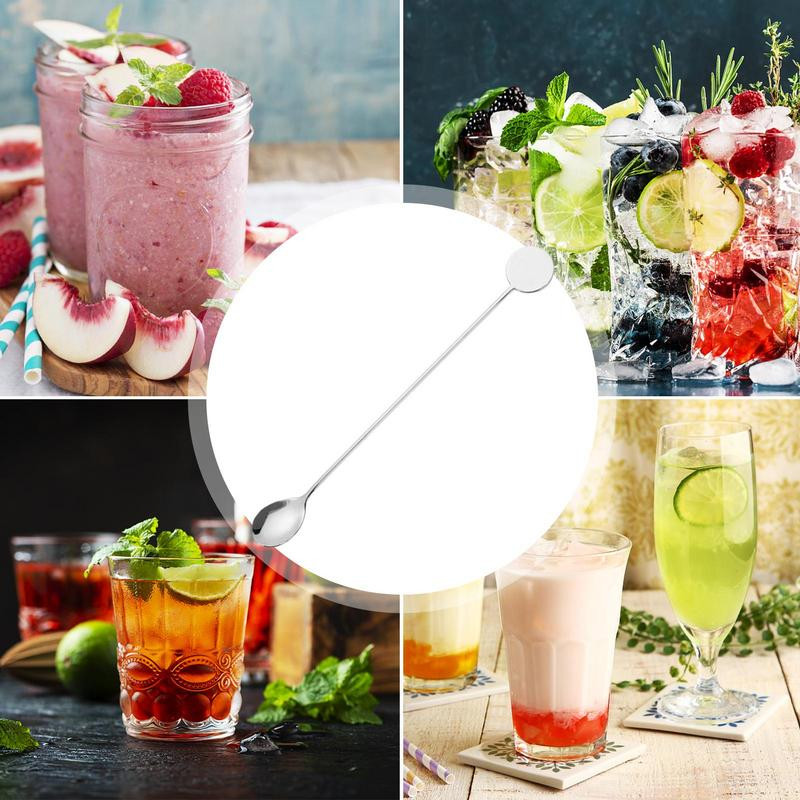 Nerūdijančio plieno maišymo šaukštas gėrimui 21 cm ilgio kotelis kokteilių maišyklės barmeno maišymo lazdelės šaukštas viskio plaktuvo baro įrankis