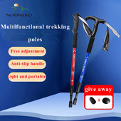 NUONEKO Трисекционна прибираща се пръчка На открито Преносима щека за туризъм, катерене Прибираща се защитна бастун CA26