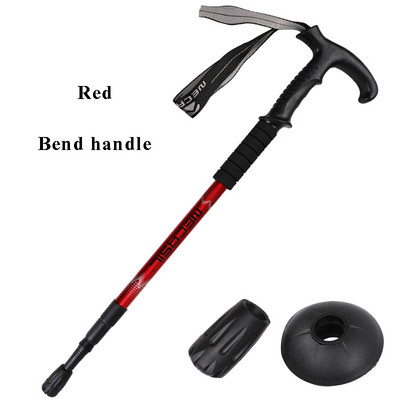 NUONEKO Трисекционна прибираща се пръчка На открито Преносима щека за туризъм, катерене Прибираща се защитна бастун CA26