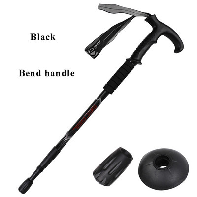 NUONEKO Трисекционна прибираща се пръчка На открито Преносима щека за туризъм, катерене Прибираща се защитна бастун CA26