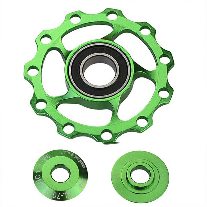 11T 13T kalnų plento dviračio aliuminio kreipiamojo rato galinio pavarų perjungiklio skriemulys metalinio guolio kreiptuvo dalis dviračių skriemulio guolio priedas