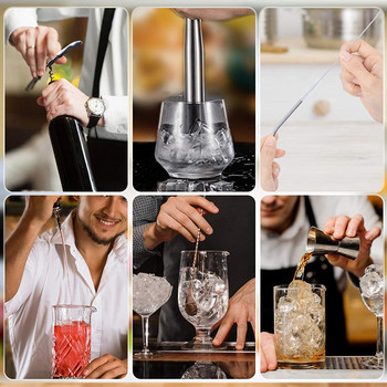 Boston Cocktail Shaker Set 20-Pece Bartender Kit for Home Bar Drink Wine Martini Mixer Cocktail Shaker Bartender Tool 550&750ML