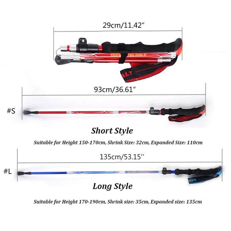 Trekking Stick με λαβή λαβής από κράμα αλουμινίου EVA Quick Lock για Mountaineeri Dropship