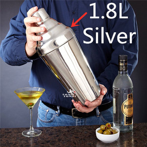 1,8 l veľký nerezový koktailový šejker Boston Bar: 3-dielna sada barových nástrojov