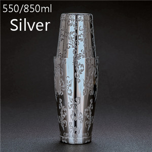 550 ml / 850 ml graviravimo nerūdijančio plieno kokteilis Boston baro plaktuvo baras Barware