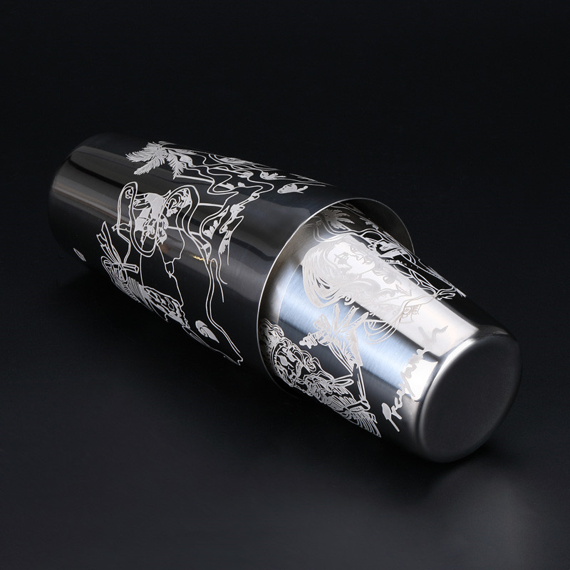 550 ml / 850 ml graviravimo nerūdijančio plieno kokteilis Boston baro plaktuvo baras Barware