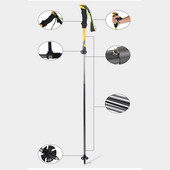 Aliuminio lydinio nešiojama lengva teleskopinė lazda, skirta alpinizmui lauke