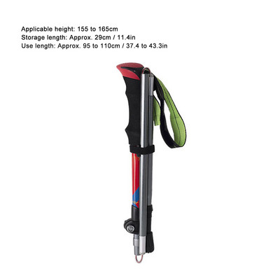 Aliuminio lydinio nešiojama lengva teleskopinė lazda, skirta alpinizmui lauke