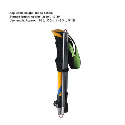 Aliuminio lydinio nešiojama lengva teleskopinė lazda, skirta alpinizmui lauke