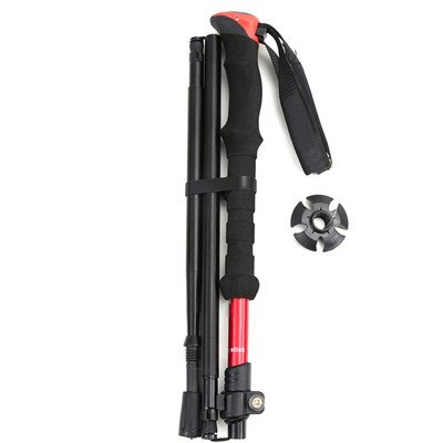 Didelio stiprumo 4 sekcijų teleskopinis sulankstomas trumpas žygio lazdas EVA lauko rankena