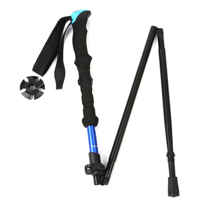 Didelio stiprumo 4 sekcijų teleskopinis sulankstomas trumpas žygio lazdas EVA lauko rankena