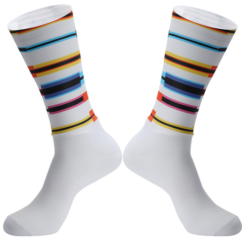 Neslystančios silikoninės vasarinės aerozolinės kojinės Whiteline dviračių kojinės vyriškos dviračių sportinės kojinės bėgimo kojinės dviračių kojinės