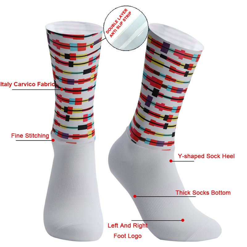 Neslystančios silikoninės vasarinės aerozolinės kojinės Whiteline dviračių kojinės vyriškos dviračių sportinės kojinės bėgimo kojinės dviračių kojinės