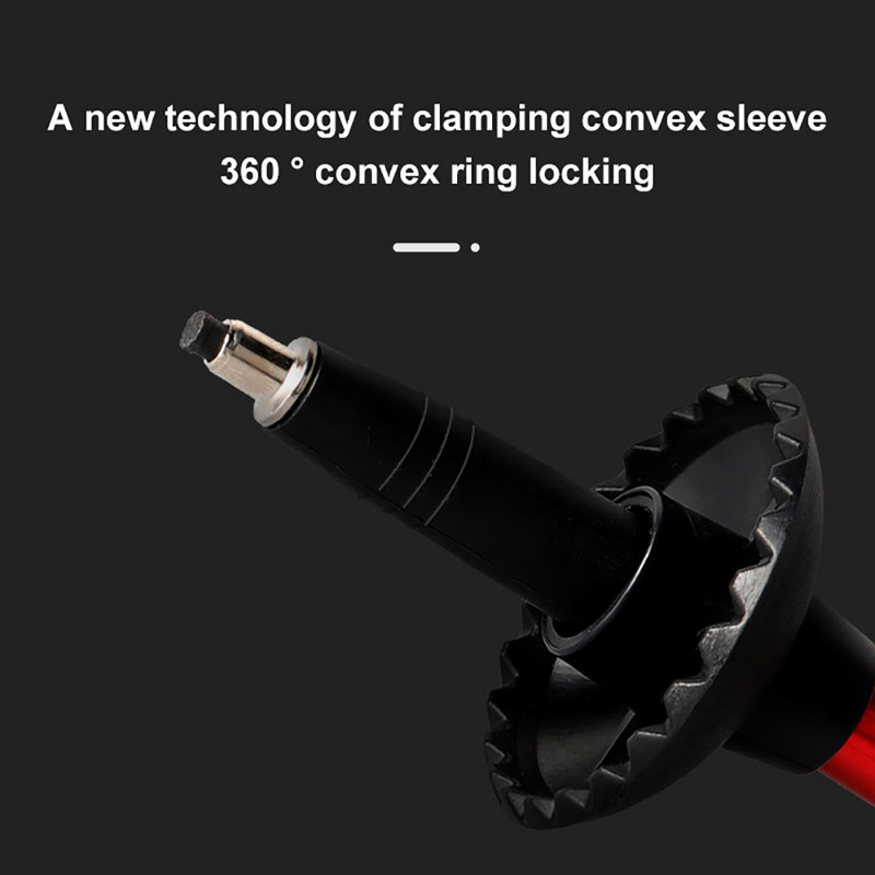 Εξωτερικοί στύλοι αναρρίχησης 3 τμημάτων Τηλεσκοπικό ραβδί πεζοπορίας από κράμα αλουμινίου αντιολισθητική λαβή για ηλικιωμένους εργαλεία ορειβασίας