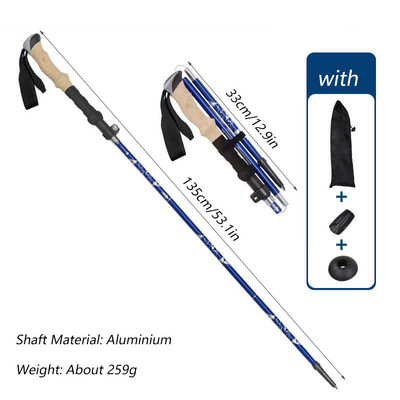 Pėsčiųjų lazdos Aliuminio lydinio žygių lazdos Lauko žygių lazdos Išoriškai užrakinamas kempingas, nešiojamas šiaurės šalių pagyvenusiems žmonėms