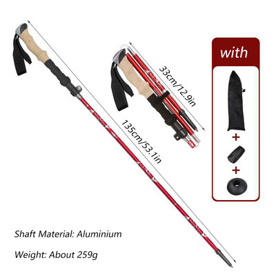 Pėsčiųjų lazdos Aliuminio lydinio žygių lazdos Lauko žygių lazdos Išoriškai užrakinamas kempingas, nešiojamas šiaurės šalių pagyvenusiems žmonėms