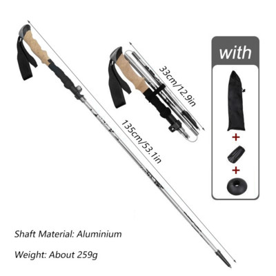 Pėsčiųjų lazdos Aliuminio lydinio žygių lazdos Lauko žygių lazdos Išoriškai užrakinamas kempingas, nešiojamas šiaurės šalių pagyvenusiems žmonėms