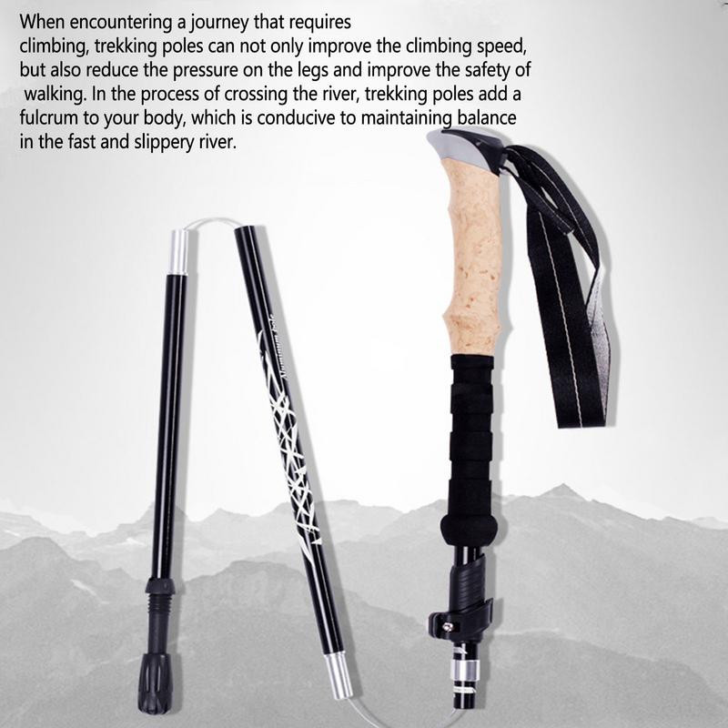 Pėsčiųjų lazdos Aliuminio lydinio žygių lazdos Lauko žygių lazdos Išoriškai užrakinamas kempingas, nešiojamas šiaurės šalių pagyvenusiems žmonėms