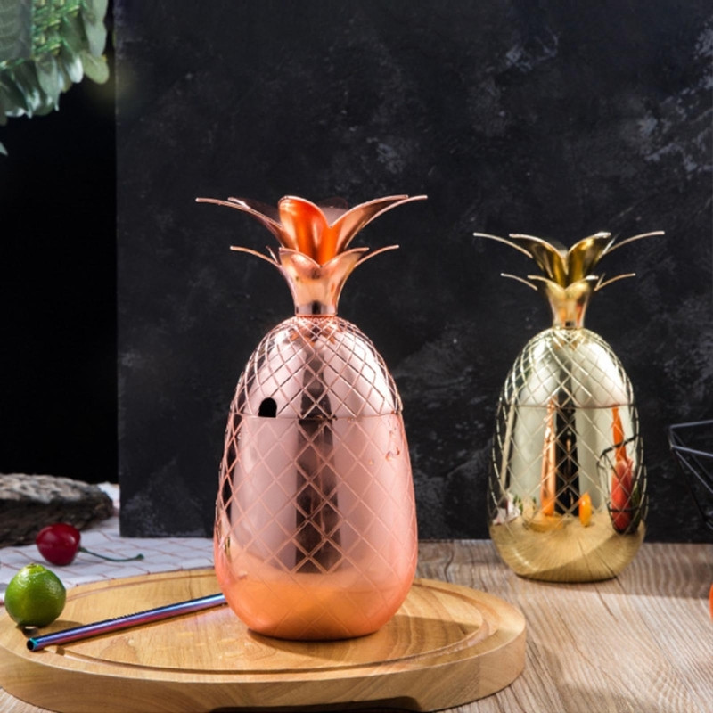 Ananassikujuline klaaskokteil klaasist veinikomplekt veiniklaas metallist veinitopsid roostevabast terasest materjalist baaritööriist joogitopsid