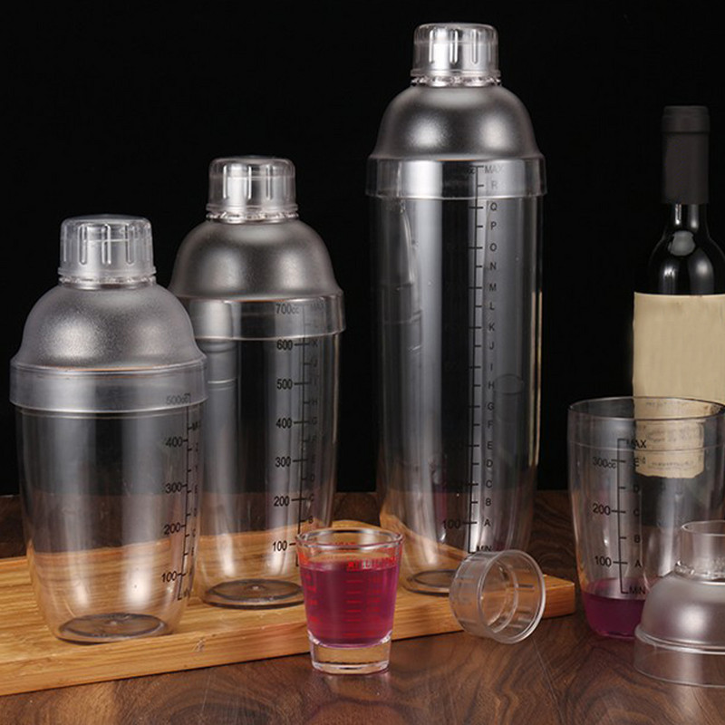 350 ml 500 ml 700 ml 1000 ml plastikinis kokteilių plaktuvas Skaidrus baro plaktuvas Pieno arbatos puodelis Barmeno baro įrankiai Priedai su skaidriomis nuosėdomis