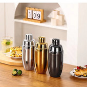 Spalvotas nerūdijančio plieno trijų sekcijų kokteilių plaktuvas Mišraus gėrimo rankinio švaistiklio puodelis vakarėlio baro barmeno įrankis 350/550/750 ml