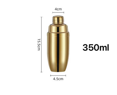 Spalvotas nerūdijančio plieno trijų sekcijų kokteilių plaktuvas Mišraus gėrimo rankinio švaistiklio puodelis vakarėlio baro barmeno įrankis 350/550/750 ml